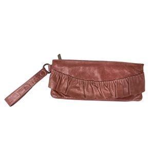 Hobo International Pink Leather Clutch Wristlet